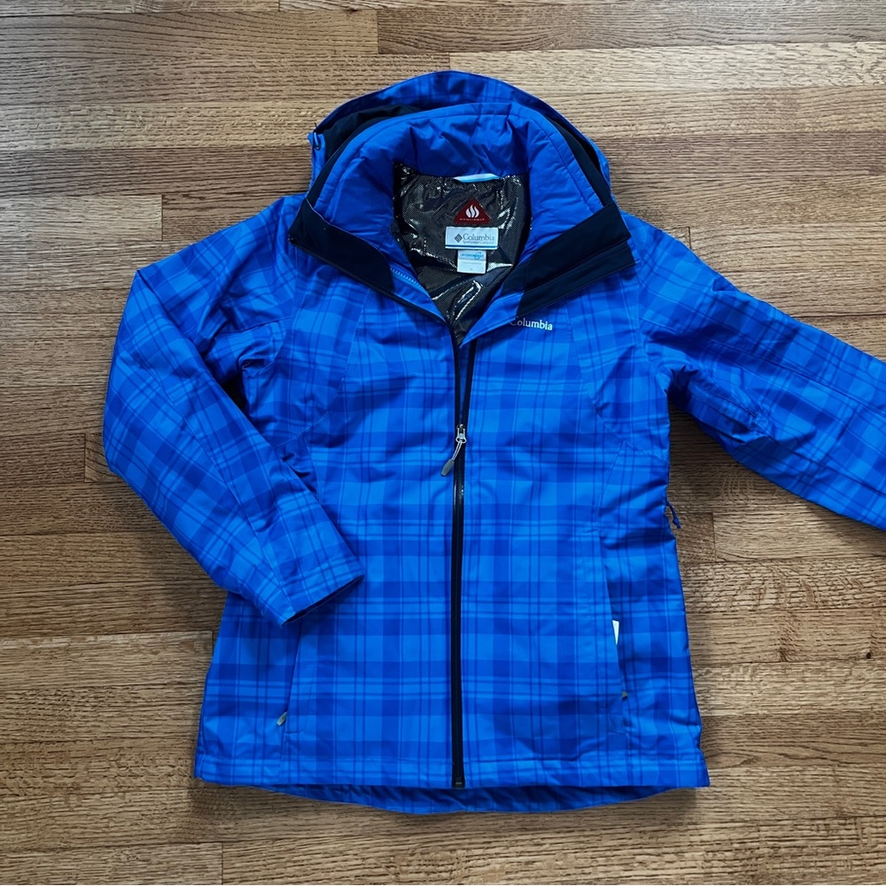 Columbia Womens Whirlibird Interchange Jacket (Harbor Blue Plaid)